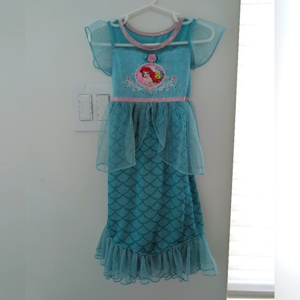 Toddler Girl: Disney Little Mermaid Turquoise Blue Lightweight Dress
